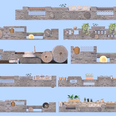 现代乡村景墙组合