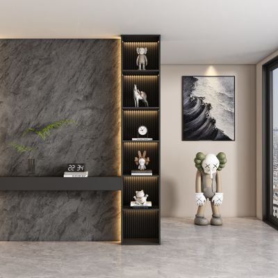 现代毛石岩石玄关过道 隔断