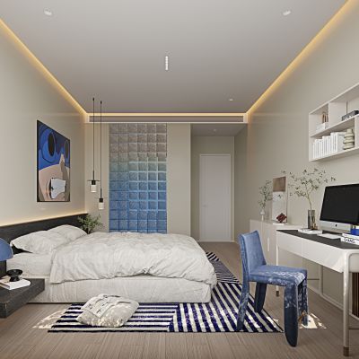 克莱因蓝卧室3D模型