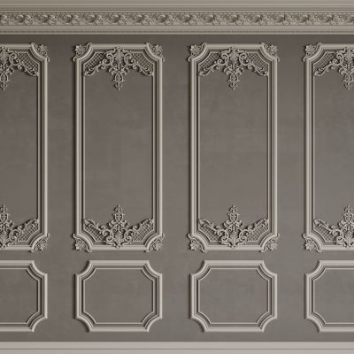 法式背景墙 法式护墙板 法式雕花线条