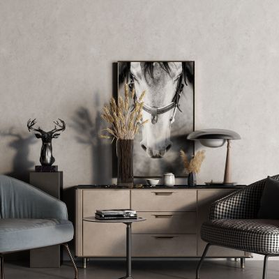 现代玄关柜 边柜 休闲椅 挂画