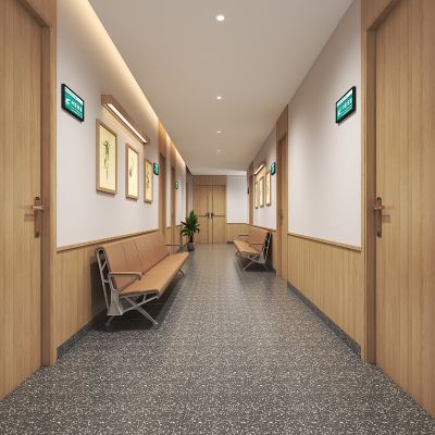 新中式中医馆 中药房取药处 走道 中医诊疗室