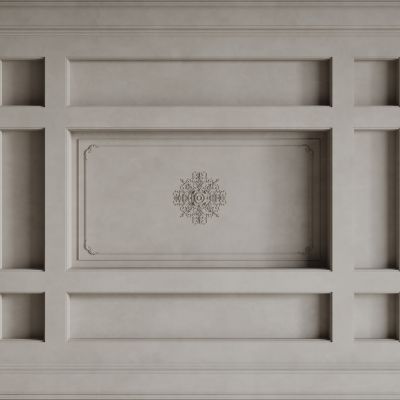 法式天花吊顶 法式灯盘 法式雕花线条