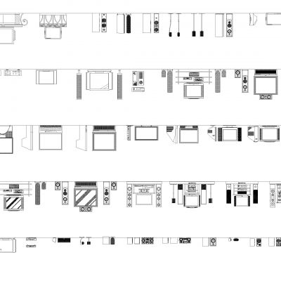 电视单元Cads块Dwg下载