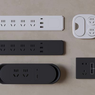 现代嵌入式插座 插座面板 多孔插座 USB插座