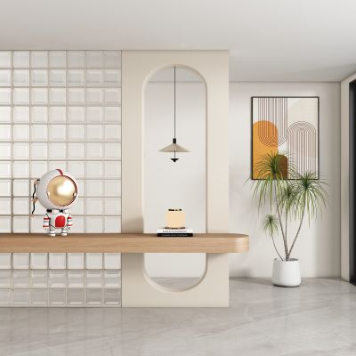 现代奶油玄关过道 隔断