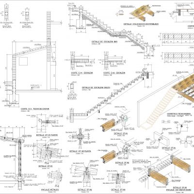 结构木楼梯图纸