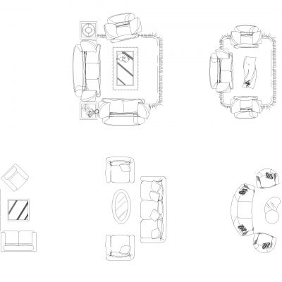 各种沙发Cad块Dwg下载