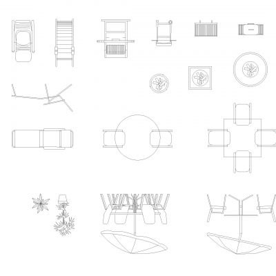 户外家具CAD块Dwg下载