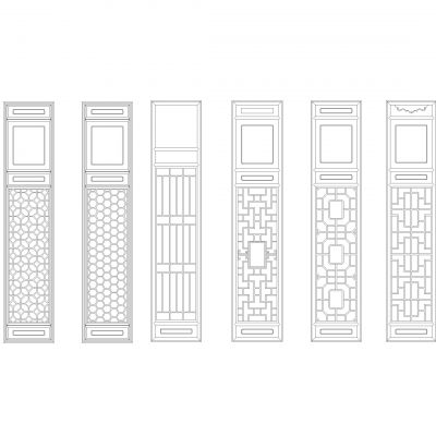 屏风中式门设计Cad