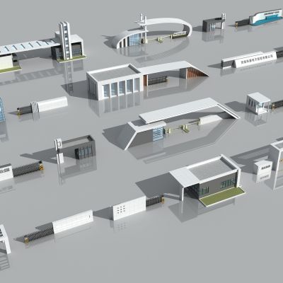 现代 工业 大门 入口3D模型