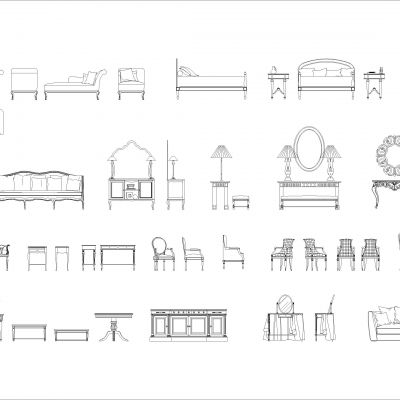 经典家具Cads块Dwg下载