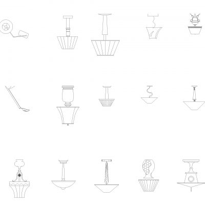 台灯CAD块Dwg下载