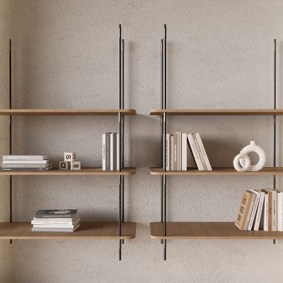 北欧书架置物架 铁艺金属书架 壁挂式书架 书本书籍 实木架板