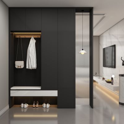 现代玄关柜 过道 隔断