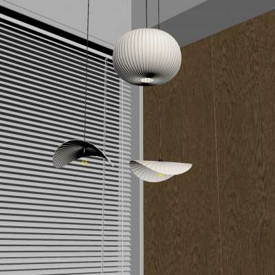 中古侘寂风蚕丝吊灯 奶油风创意南瓜吊灯 北欧奶油卧室餐厅吊灯