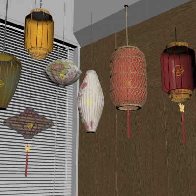 新中式灯笼 中式红灯笼 花灯灯饰 传统礼灯节日灯彩 新年美陈