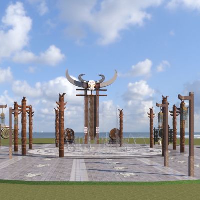 现代苗族广场景观 雕塑小品