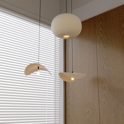 中古侘寂风蚕丝吊灯 奶油风创意南瓜吊灯 北欧奶油卧室餐厅吊灯