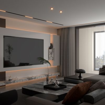 现代简约高级灰客餐厅