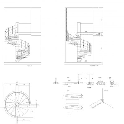 蜗牛形楼梯图纸