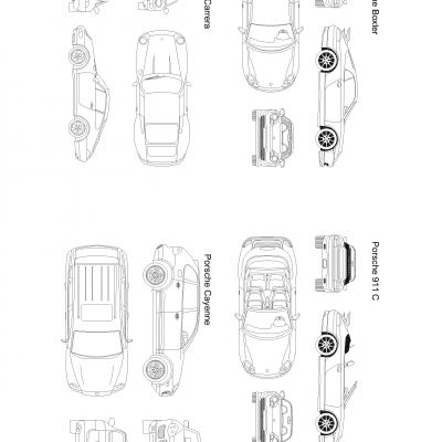 保时捷汽车详情图纸下载