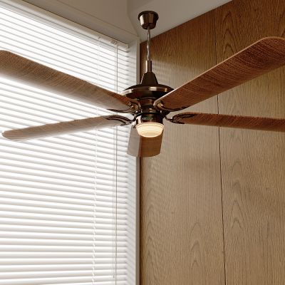 中古风风扇灯 侘寂风电扇灯 餐厅风扇吊灯