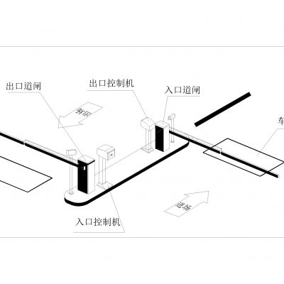 停车场出入口设备位置图CAD