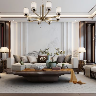 新中式客餐厅，沙发组合