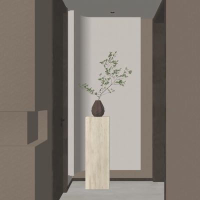 新中式 中古风 诧寂风 挖洞壁龛 禅意 端景 玄关 