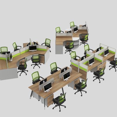 现代卡位办公桌椅