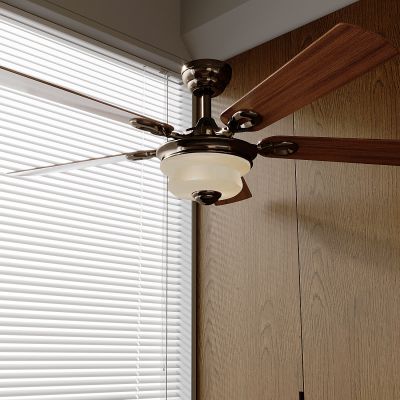 中古风风扇灯 侘寂风电扇灯 餐厅风扇吊灯