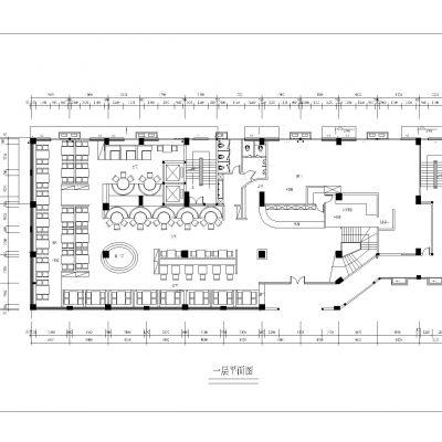茶餐厅cad平面图