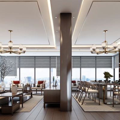 新中式客厅，沙发组合