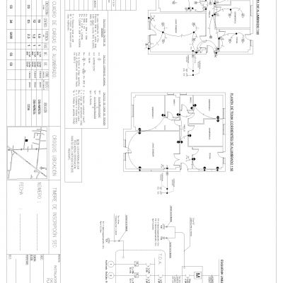 带有计算Dwg文件的小型房屋电气项目