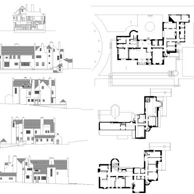 丘陵房屋类型免费Dwg