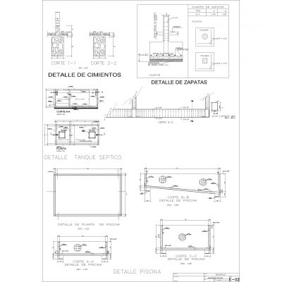 海滨别墅游泳池基础Dwg项目