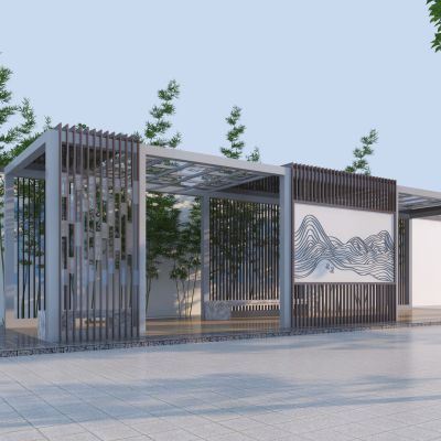 新中式景观廊架