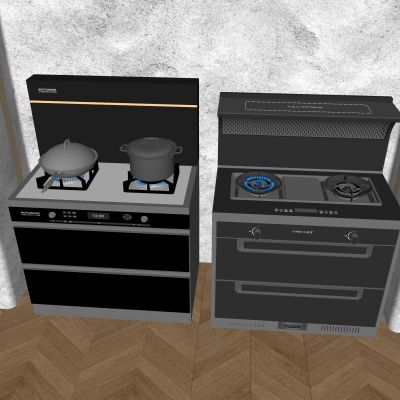 现代集成灶 油烟机 燃气灶 厨具 烟机灶具