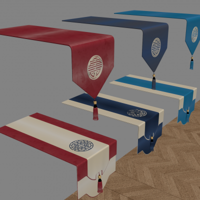 新中式帷幔 桌旗 茶桌布垫 桌布茶几装饰品 床幔桌幔 