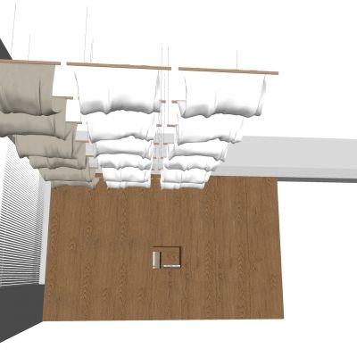 中式帷幔吊顶 纱幔 茶室瑜伽室吊顶 美陈艺术 垂挂纱 沉浸空间