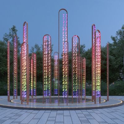 现代圆形雕塑小品