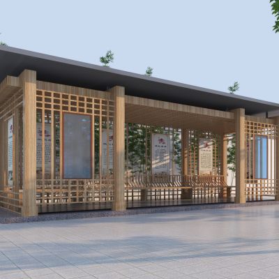 新中式景观廊架 文化廊架