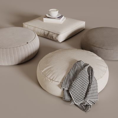 现代奶油风坐垫 飘窗垫 榻榻米坐垫 圆垫布艺软包 书籍咖啡 