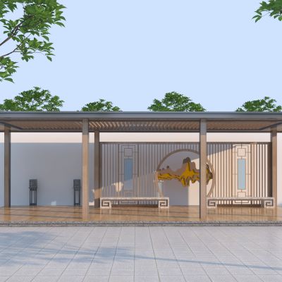 新中式景观廊架