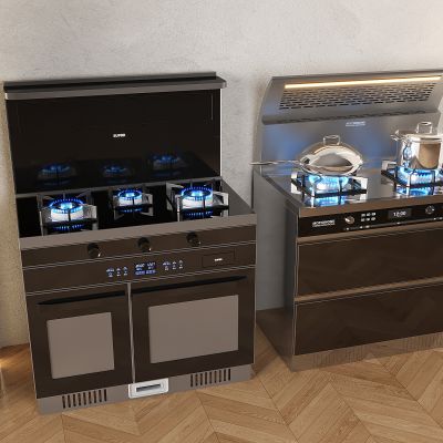 现代集成灶 油烟机 燃气灶 厨具 烟机灶具