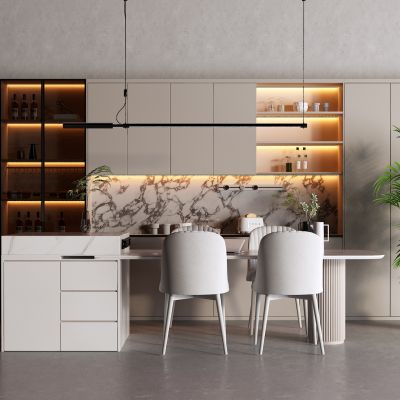 现代酒柜 中岛台 空调