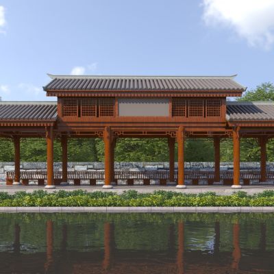 中式景观亭子 廊架