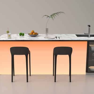 现代岛台餐桌椅 岛台洗手台 置物柜 餐桌椅 吧椅吧凳