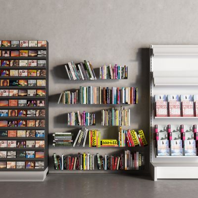 现代书柜 书架 书籍